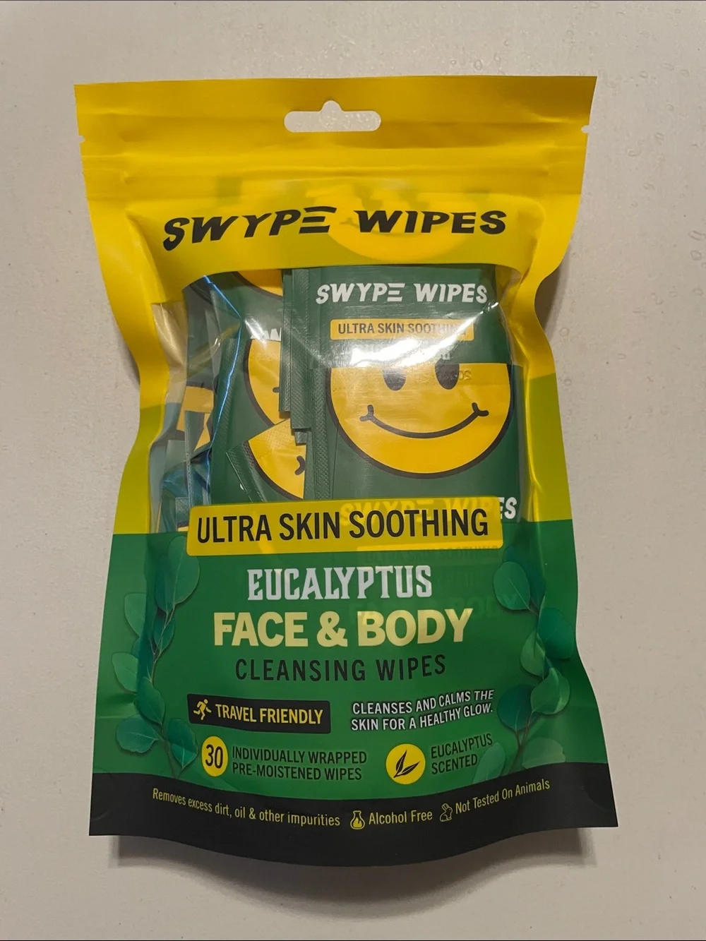 Swype Wipes 30 Individual wrapped pre Moisten Face & Body Cleansing